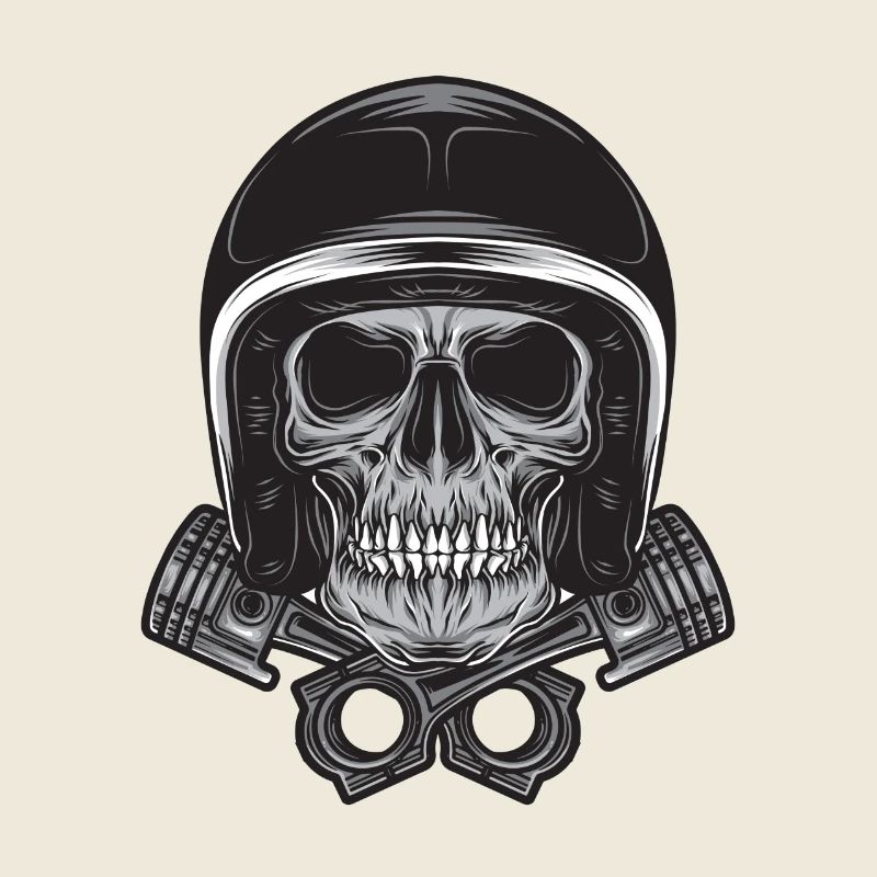 Motorradhelm Skelett! Geschenkidee Motorrad