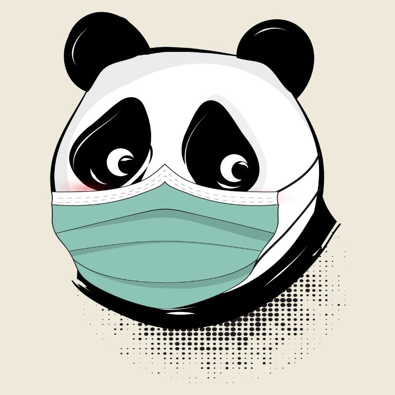 Ours panda avec masque masque