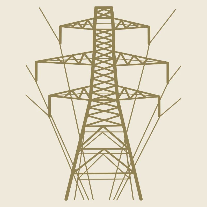 Silhouette de poteau électrique blanc