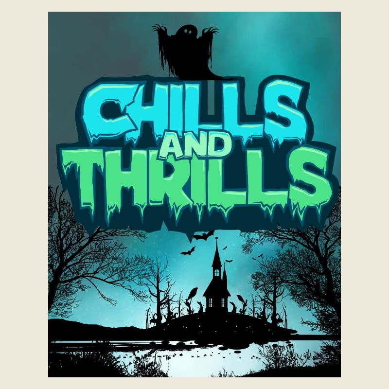 Dark creepy backdrop with lettering