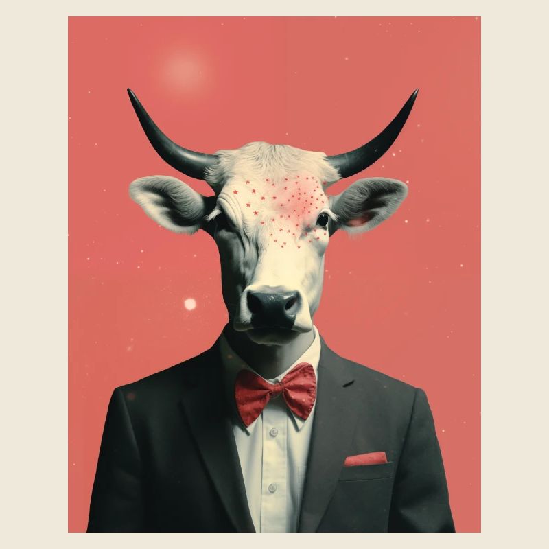 Mann Kuh surreale Collage