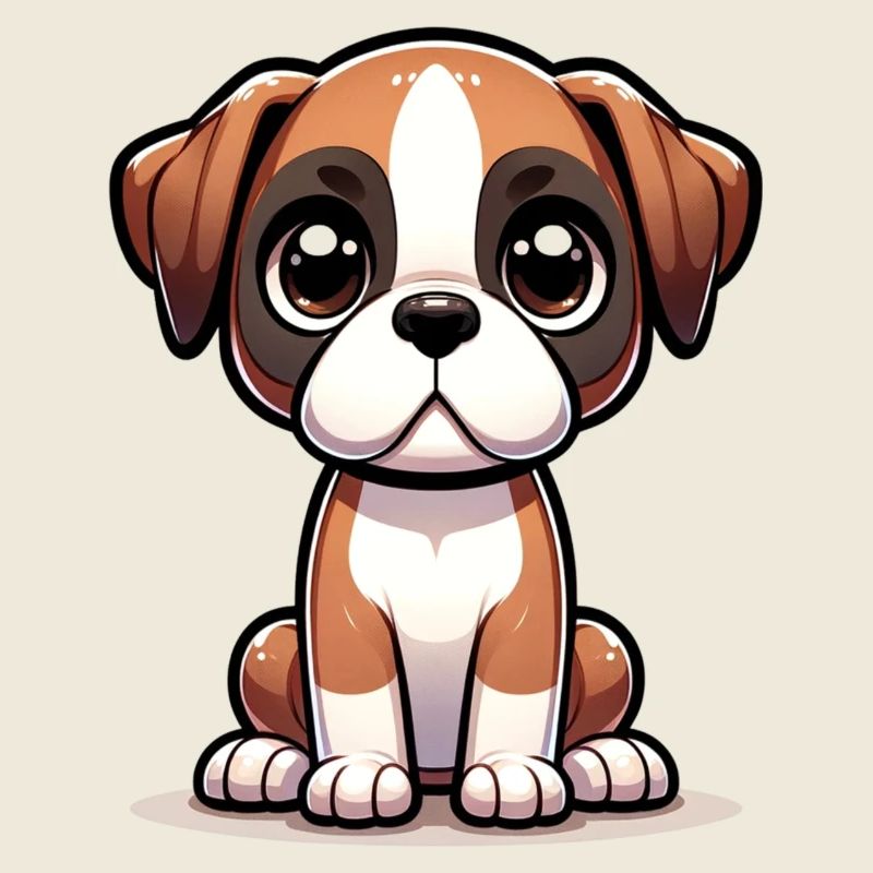 Digitale Illustration eines niedlichen Boxerhundes