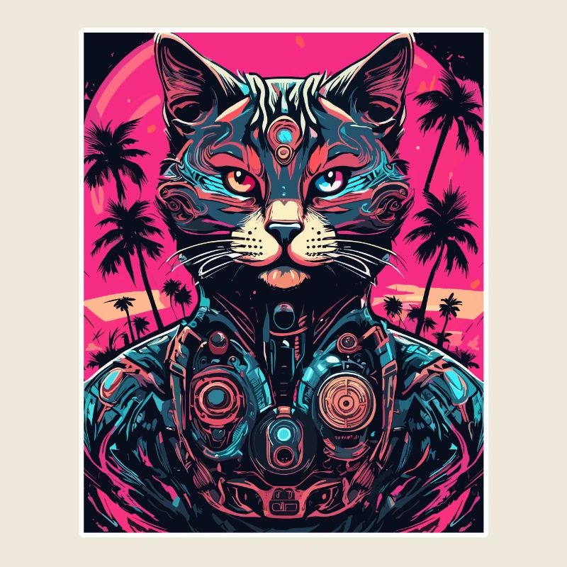 Tattoo / Tier / Kunst / cool / Comic / Katze