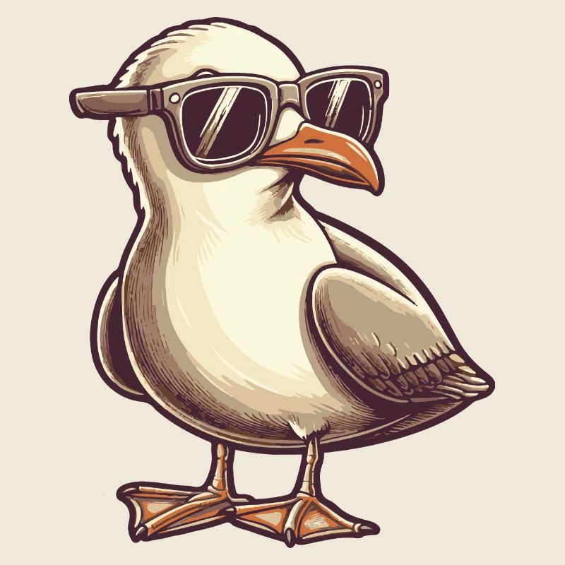 coole möwe mit sonnenbrille