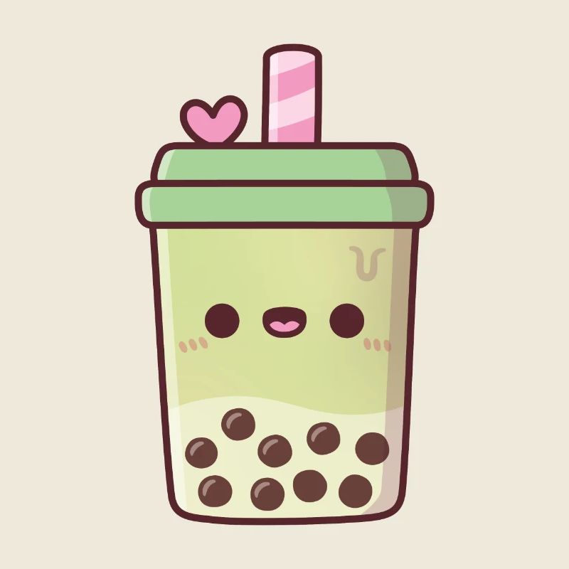 Süßer Matcha Latte Boba Tee