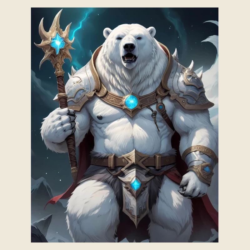 A monstrous behemoth beast a polar bear as fantasy