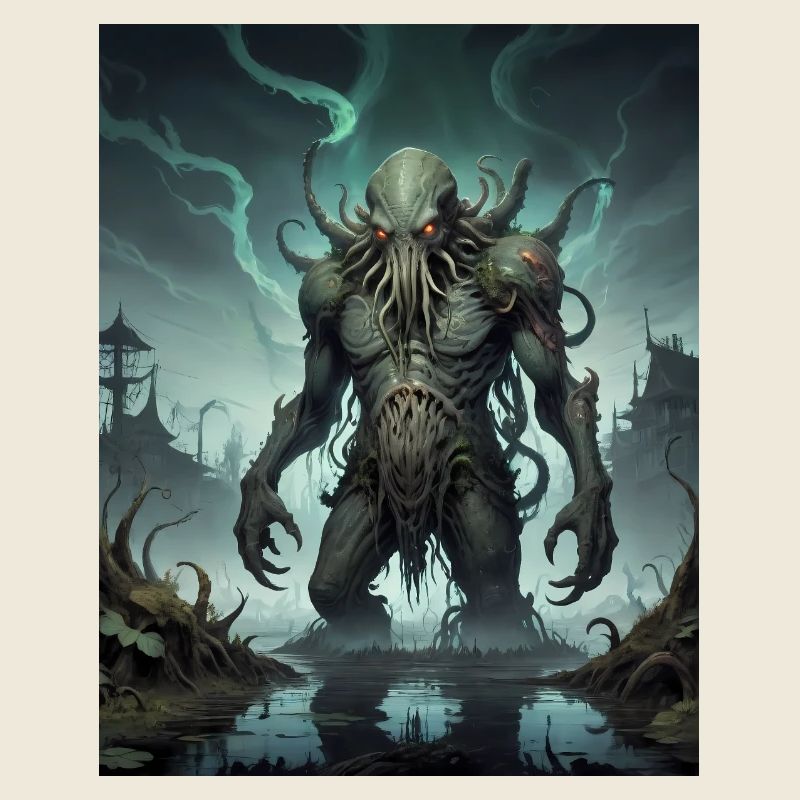 swamp monster dark horror scary Halloween creepy