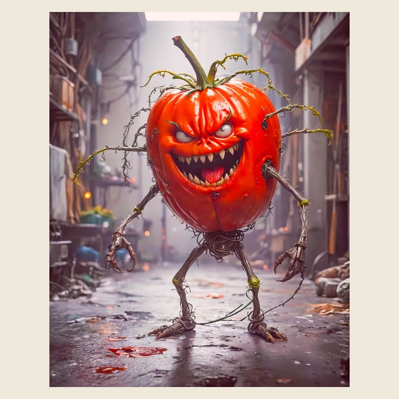 légumes tomate mutante Transformation de monstre