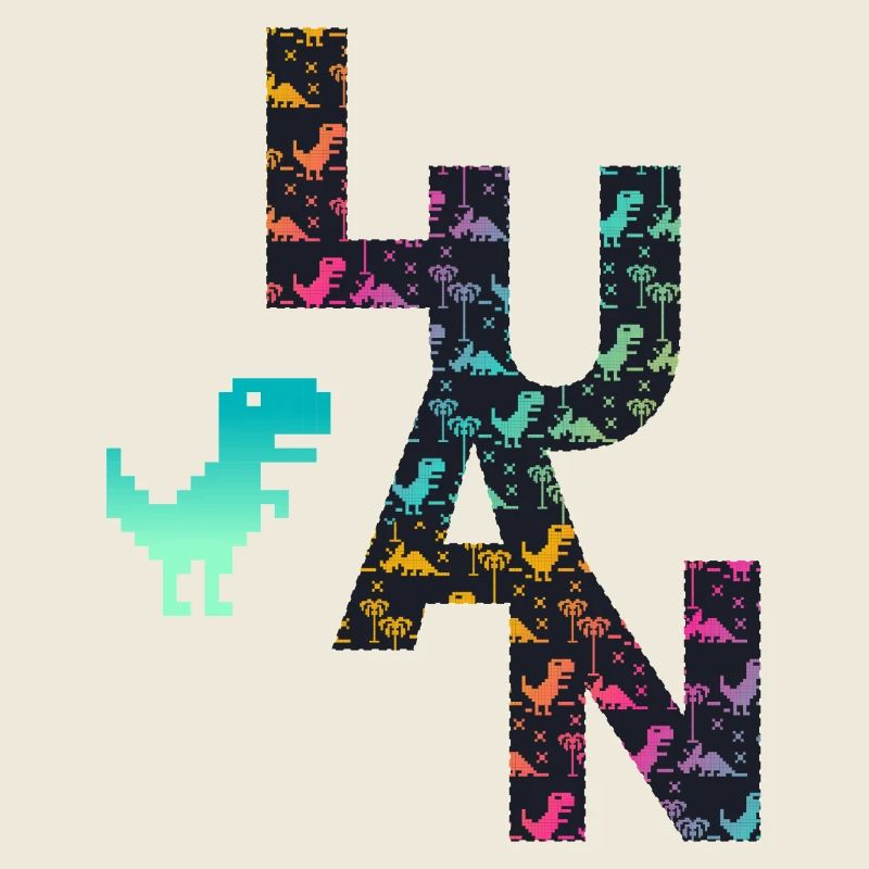 LUAN - Beau prénom de garçon avec dinosaure