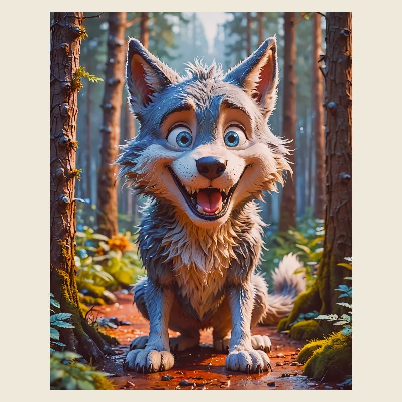 super cute animals in a forest – wolf
