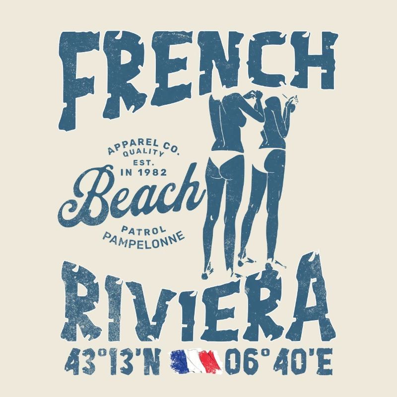 Stranddesign, Côte d'Azur, sommerliche Atmosphäre