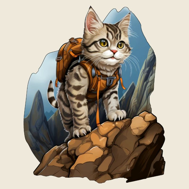 Katzen Bergsteiger / Wandern Katze