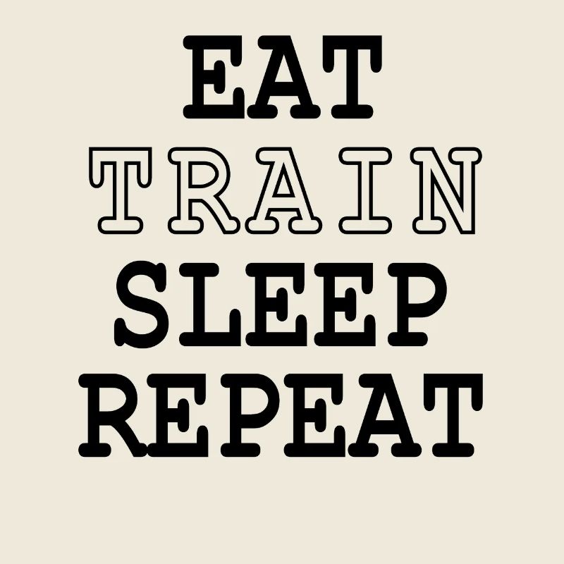 Vie en forme - manger, s’entraîner, dormir, répéter