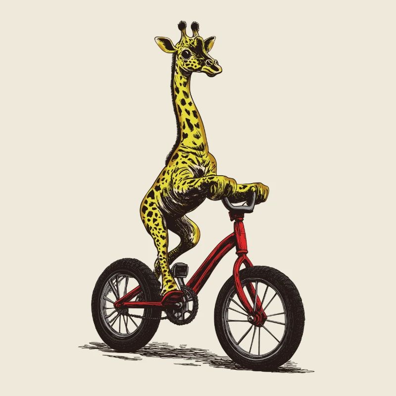 Giraffe on bike