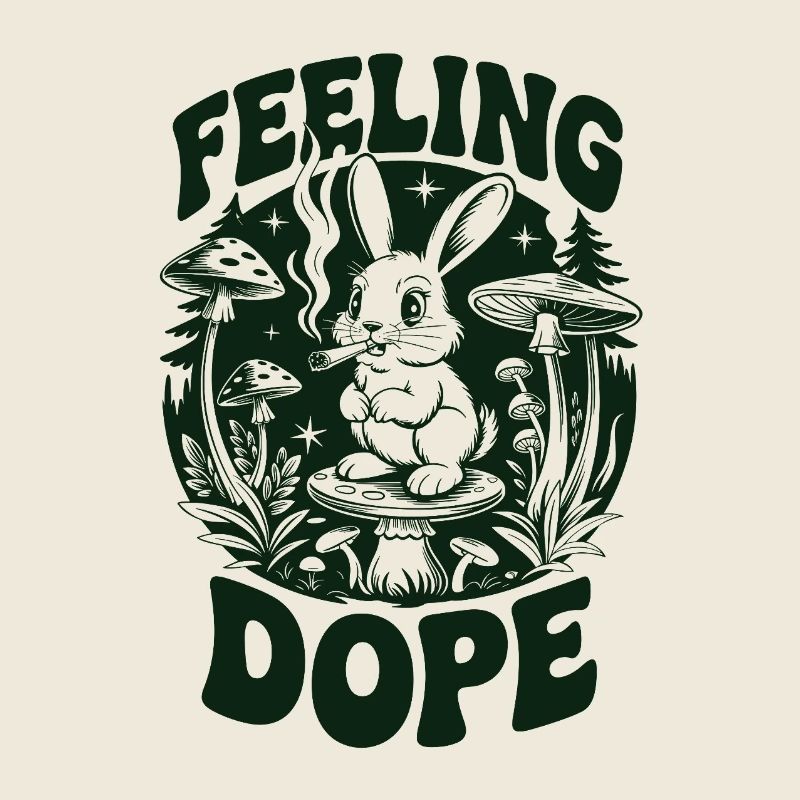 Lapin psychédélique dans la forêt