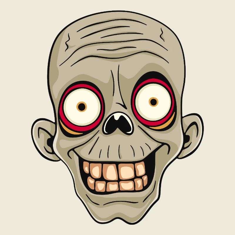 Grinning Zombie With Freaky Eyes