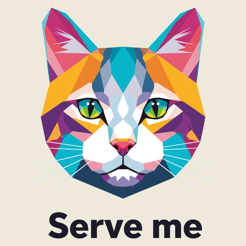 Illustration de chat géométrique coloré