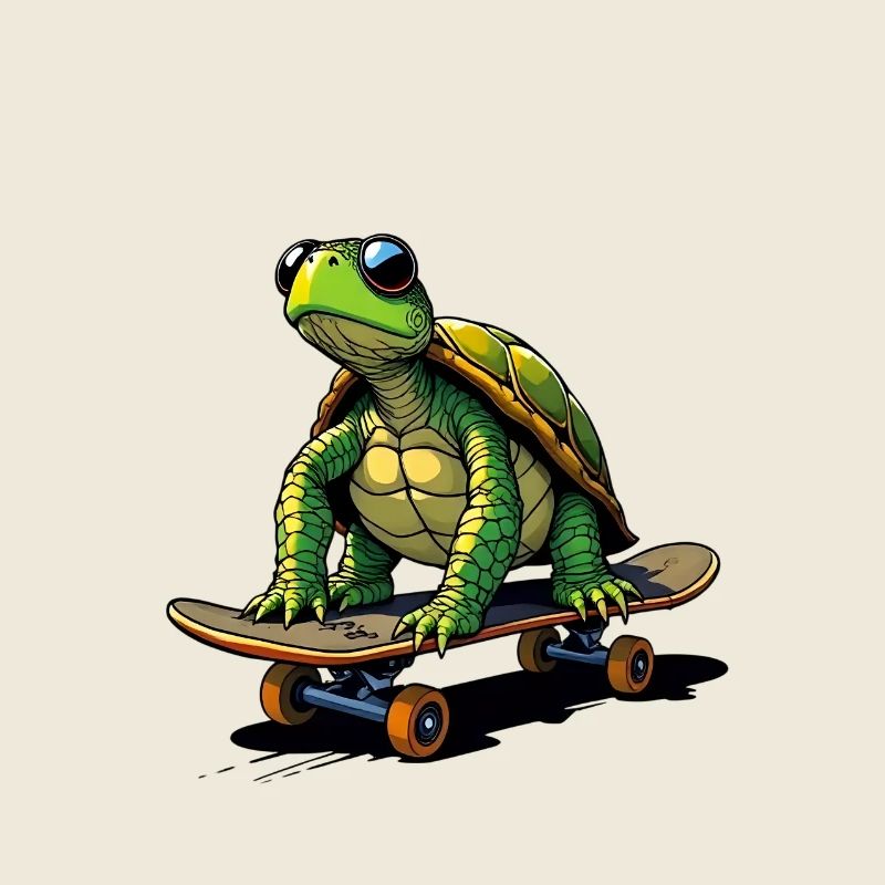 Turtle on skateboard