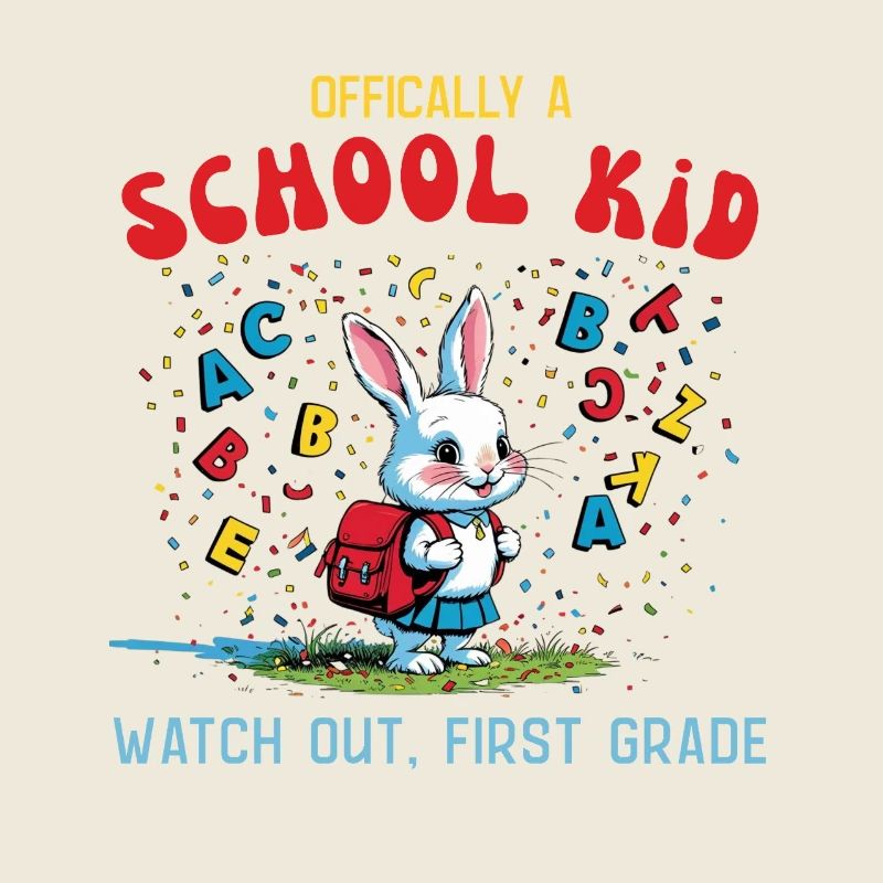 Conception de lapin drôle d’école pour un élève de première année