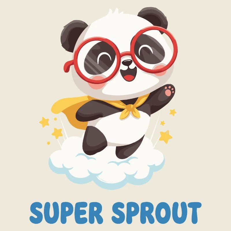 Süßer Super Sprout Panda mit Kappe