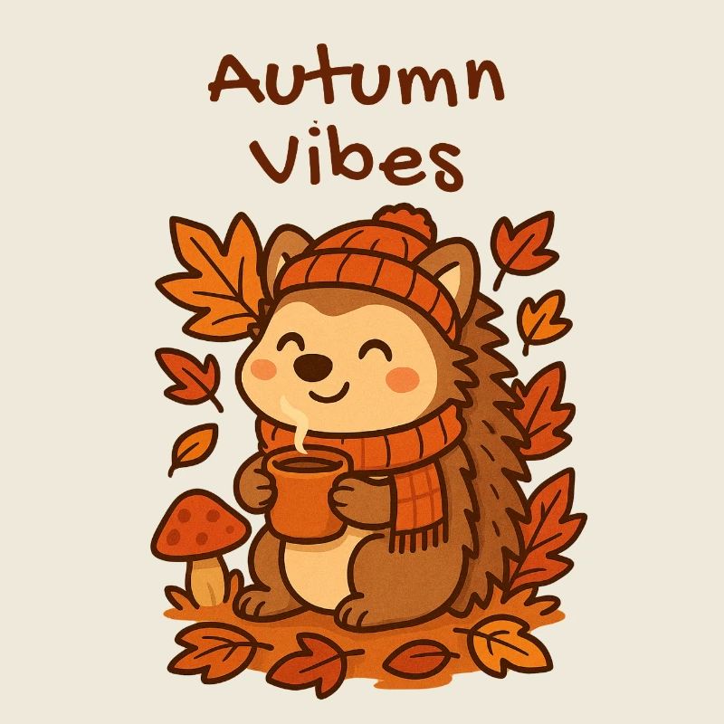 Herbst kuscheliger Igel mit Tee Cozy Autumn