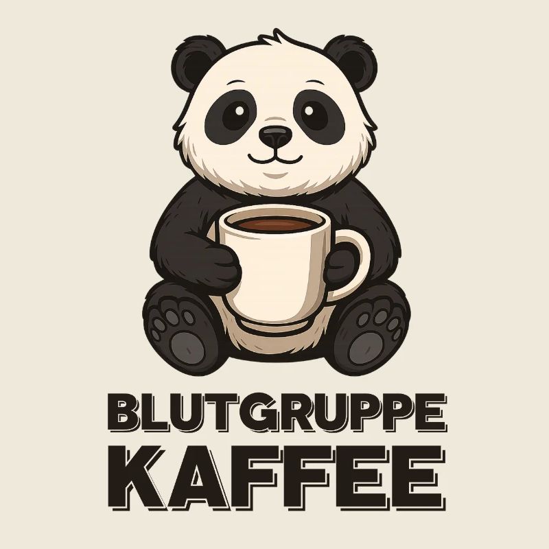 Blutgruppe Kaffee Panda Print Frühstück 