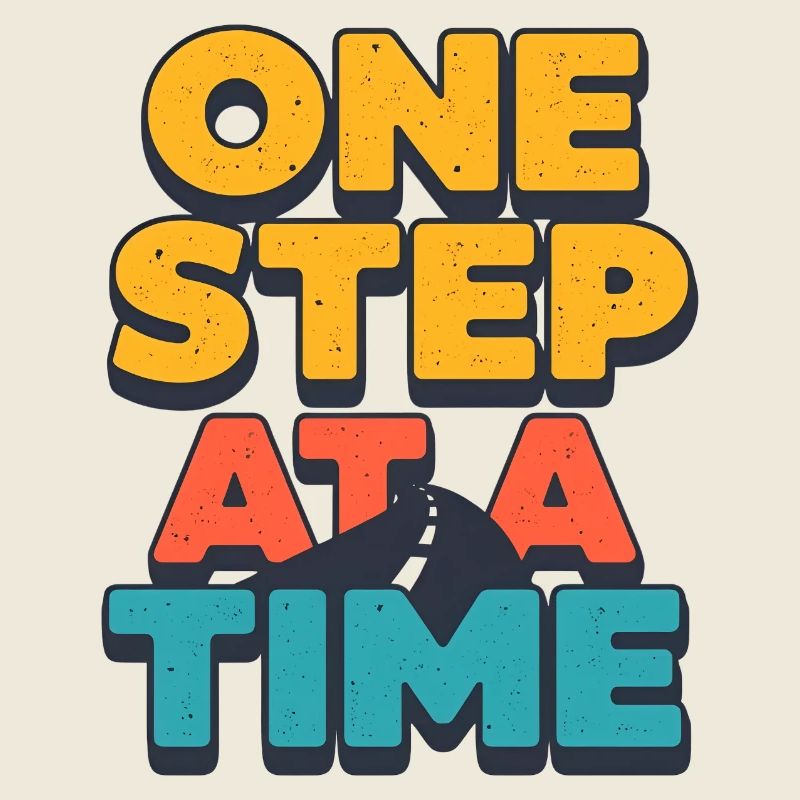 One Step at a Time Retro Motivational Design