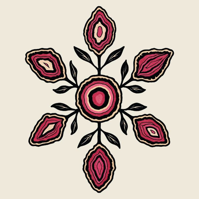 Motif Mandala Pétale de Rose
