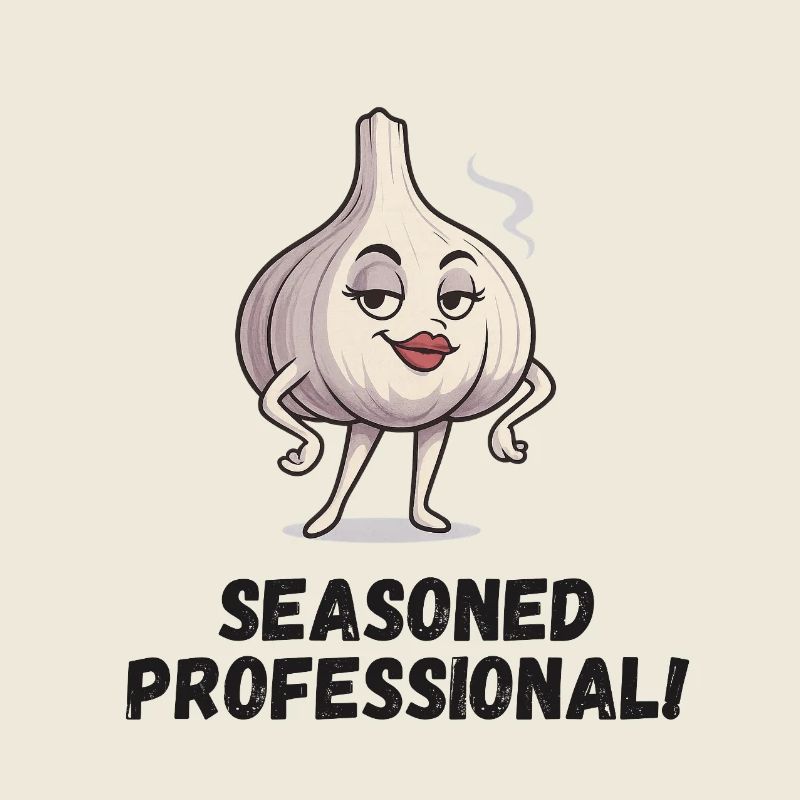 Knoblauch Dame - selbstbewusst Karikatur 