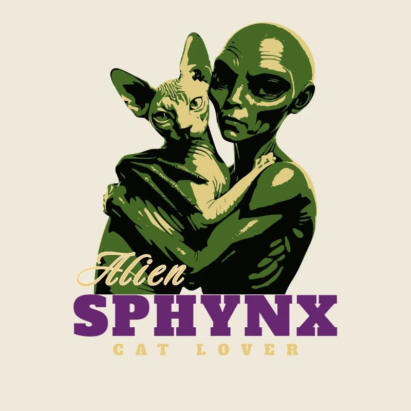 Extraterrestre vert Sphynx Amoureux des chats