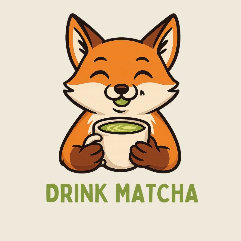 Fuchs genießt Matcha