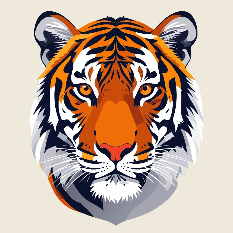 distinctive tiger face tiger head tiger motif