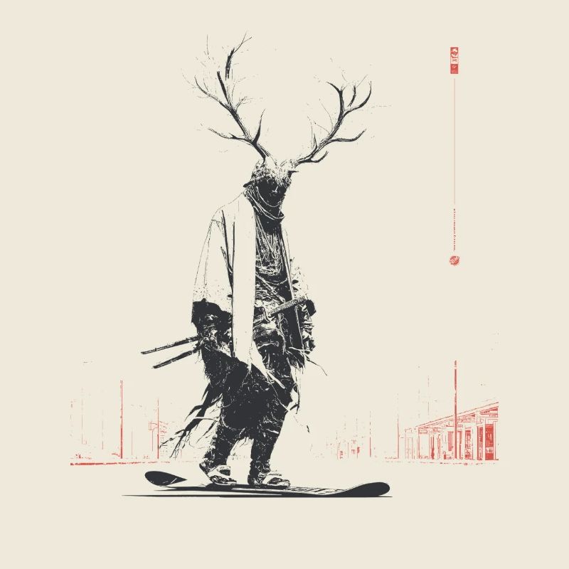 Waldgeist mit Geweihbaum