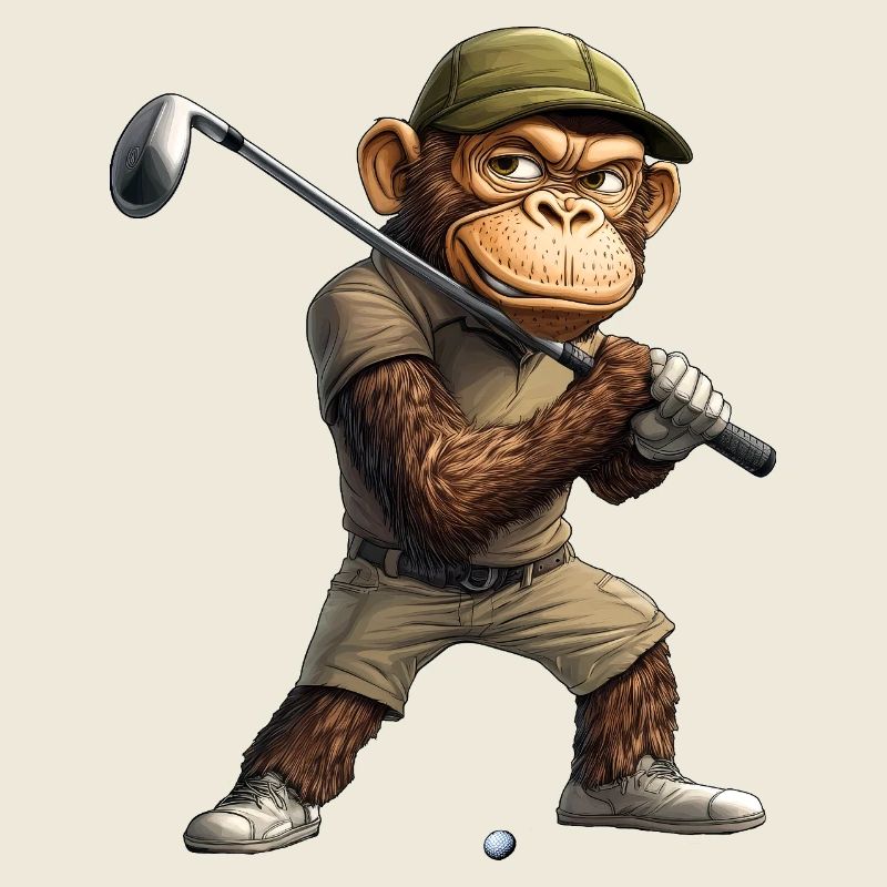Affen Golf / Golfer Affe