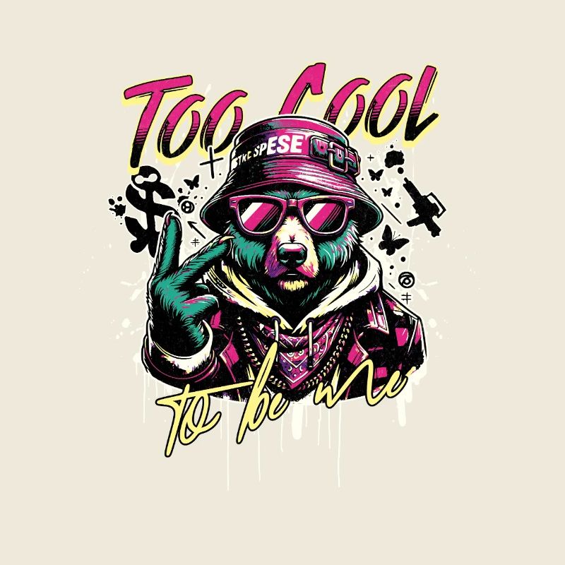 Ours à graffiti avec lunettes de soleil – Trop cool