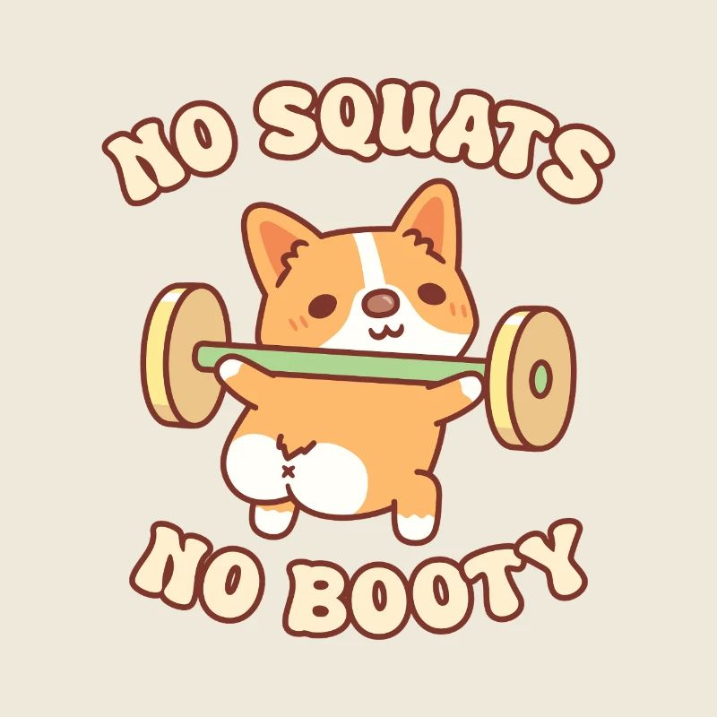 Drôle de chiot corgi avec des poids pas de squats pas de butin