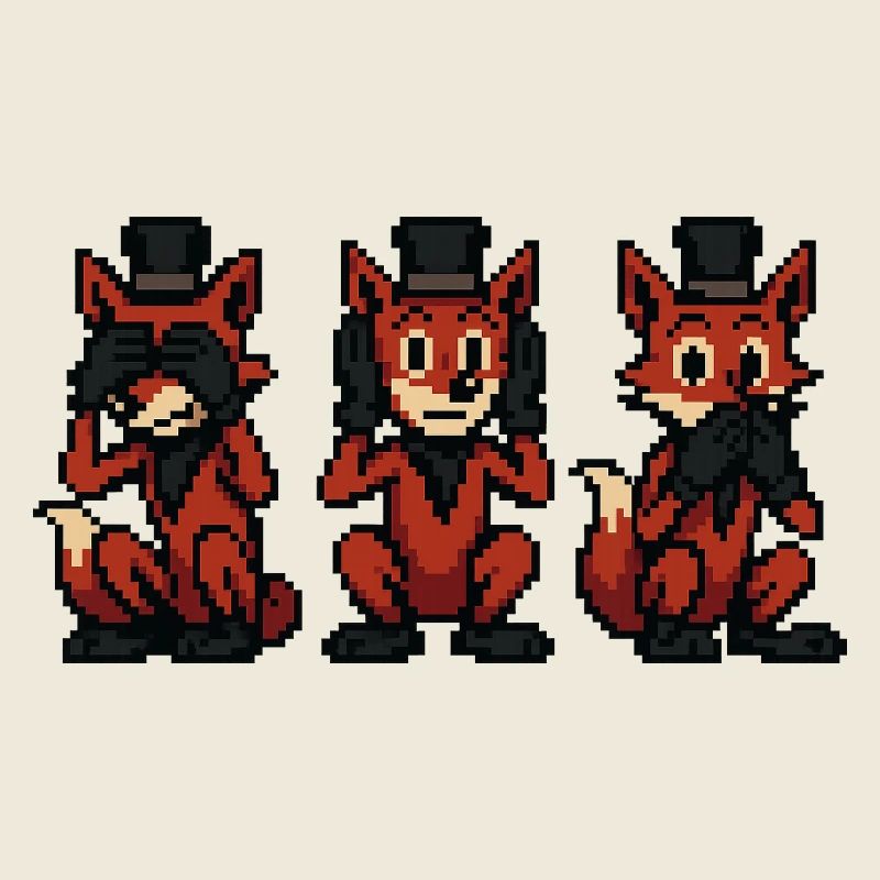 Fuchs im Style der 3 Affen