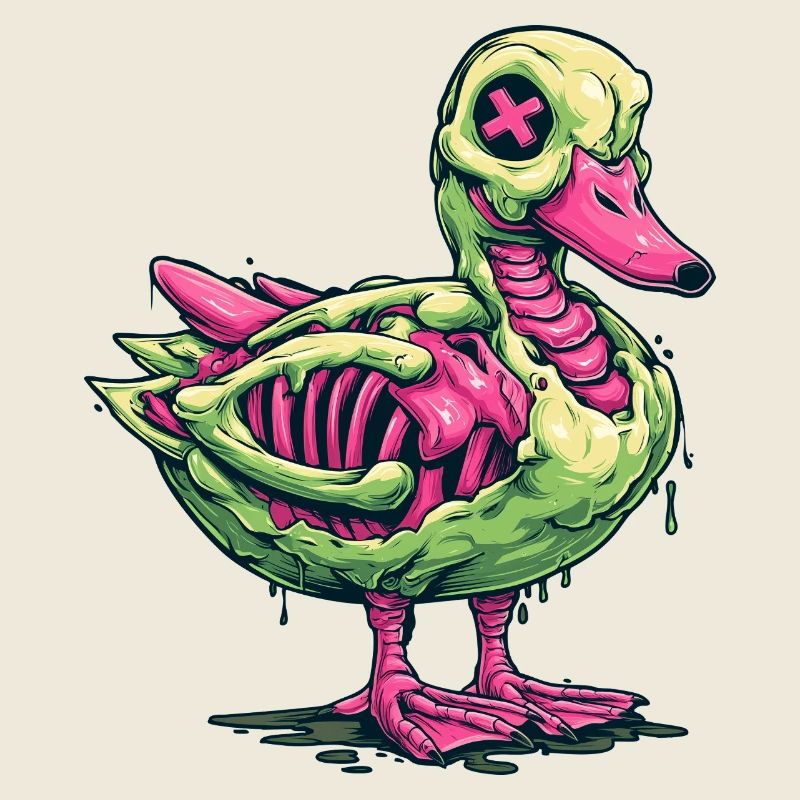 Neon Zombie Duck Ribcage
