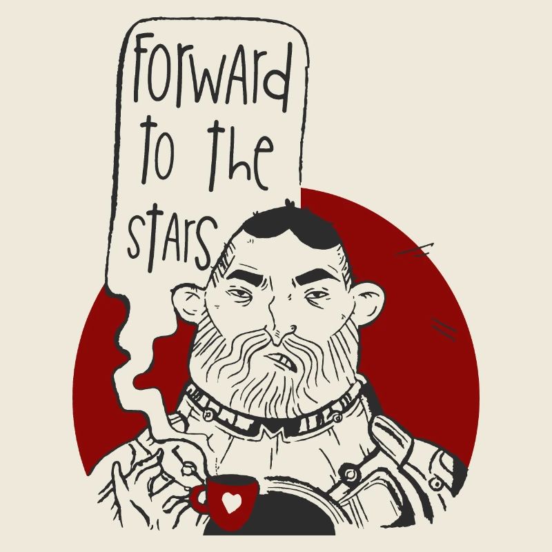 Kosmonaut mit dem Kaffee