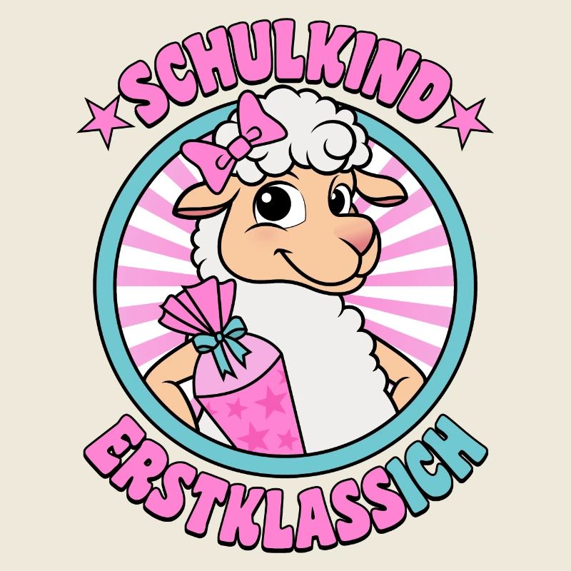 Schulkind Erstklassich Schäfchen Einschulung