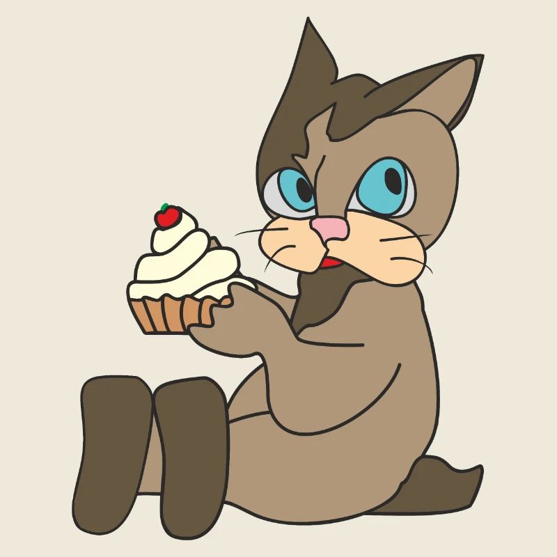Cat with cupcackes