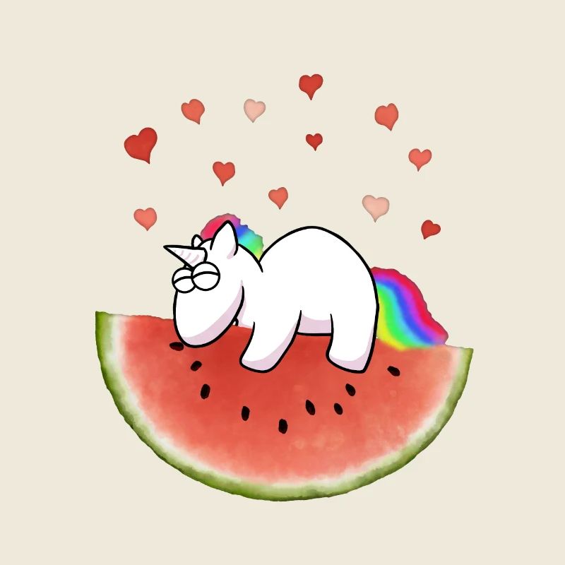 Einhorn auf Wassermelone