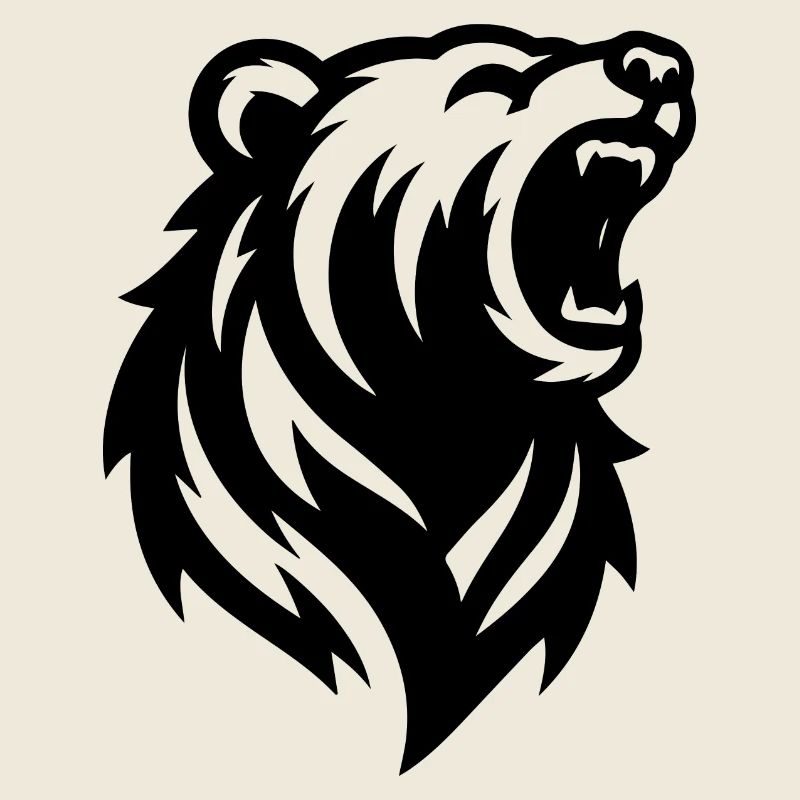 Ein großer brüllender Bär