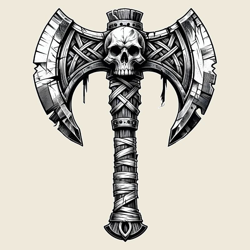Axtwerfen Axt Totenkopf Design
