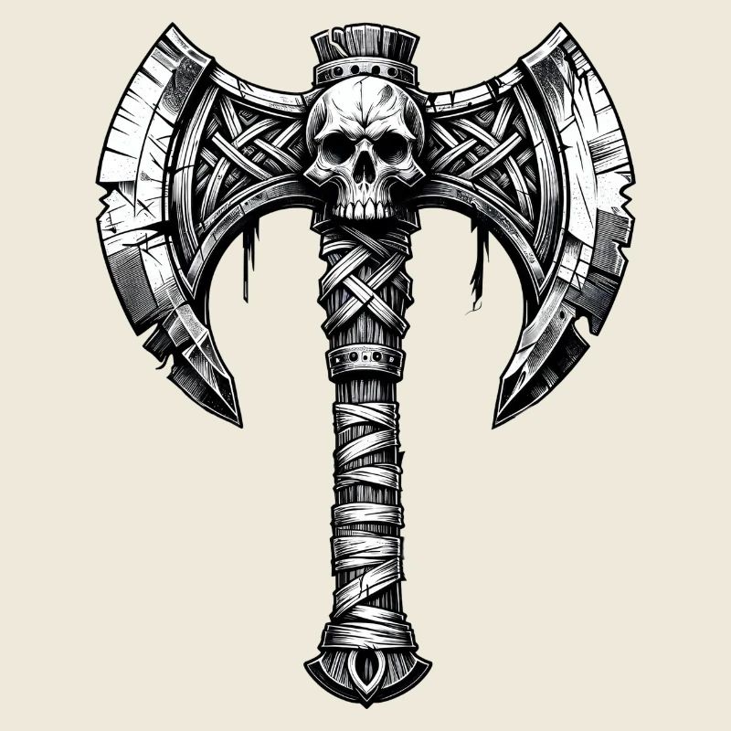 Axtwerfen Axt Totenkopf Design