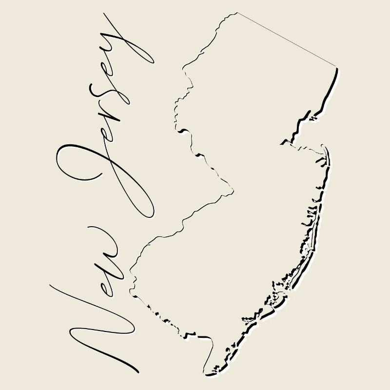 New Jersey (United States) | Map | Shadow Script