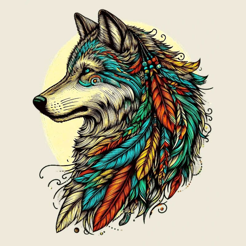 American Indian Wolf American Redskin