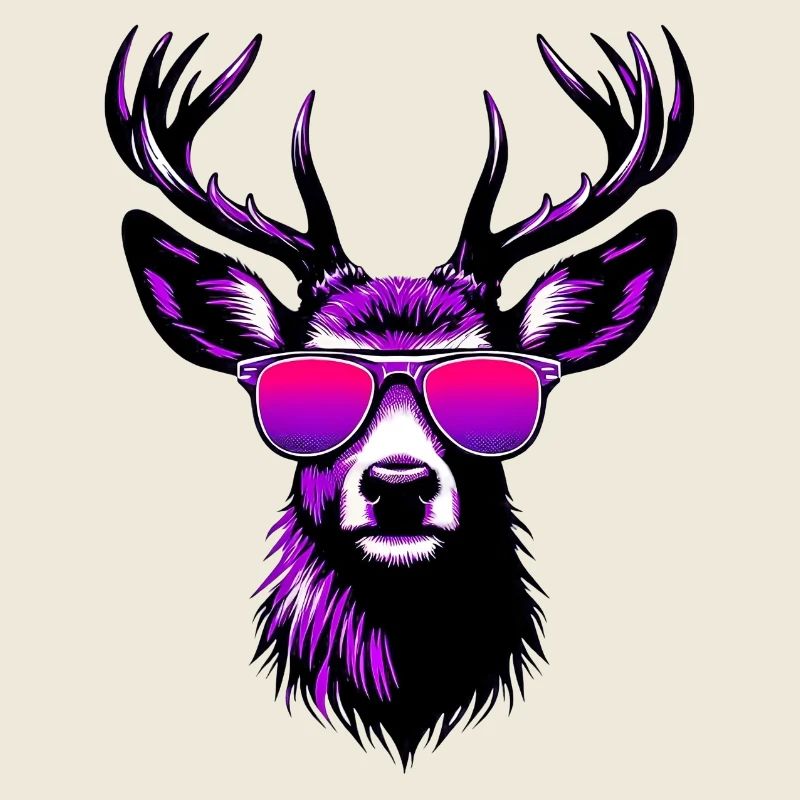 Hirsch mit Sonnenbrille