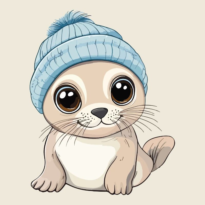phoque mignon mignon bébé enfants animal dessin animé