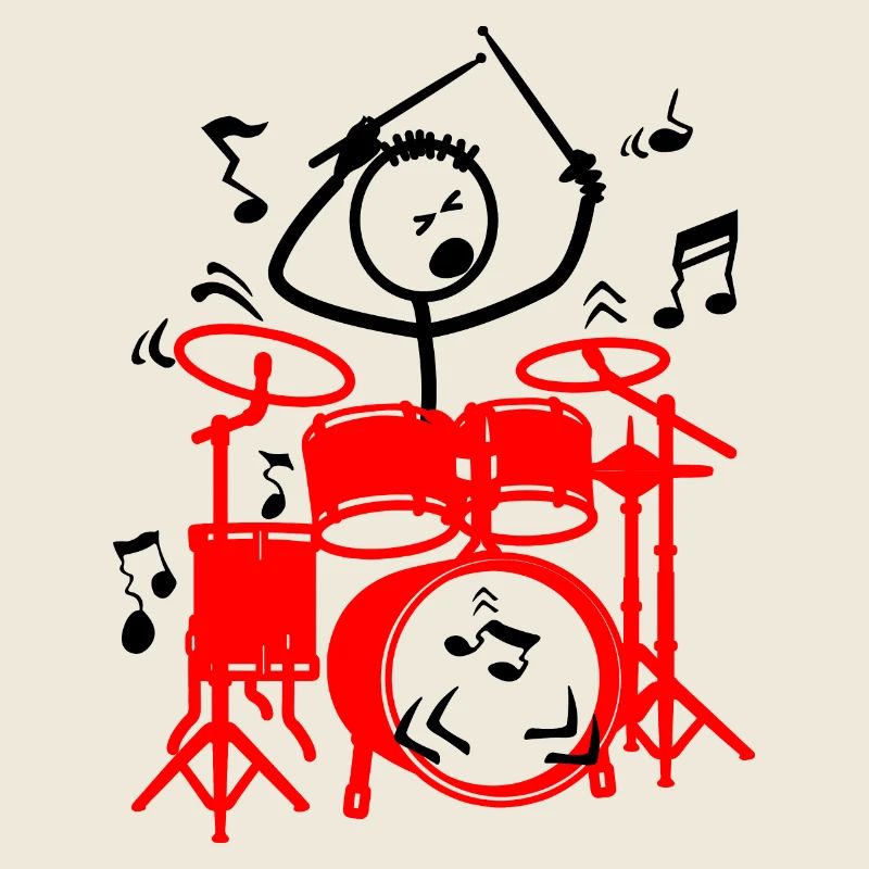 Stickmen Schlagzeuger rot